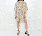 1980s Chiffon Floral Skirt-Set