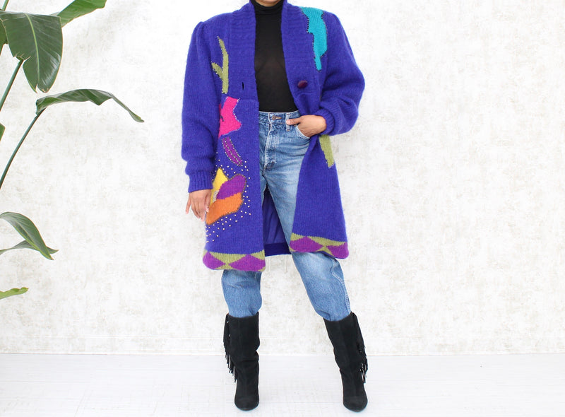 1980s Abstract Sweater Coat